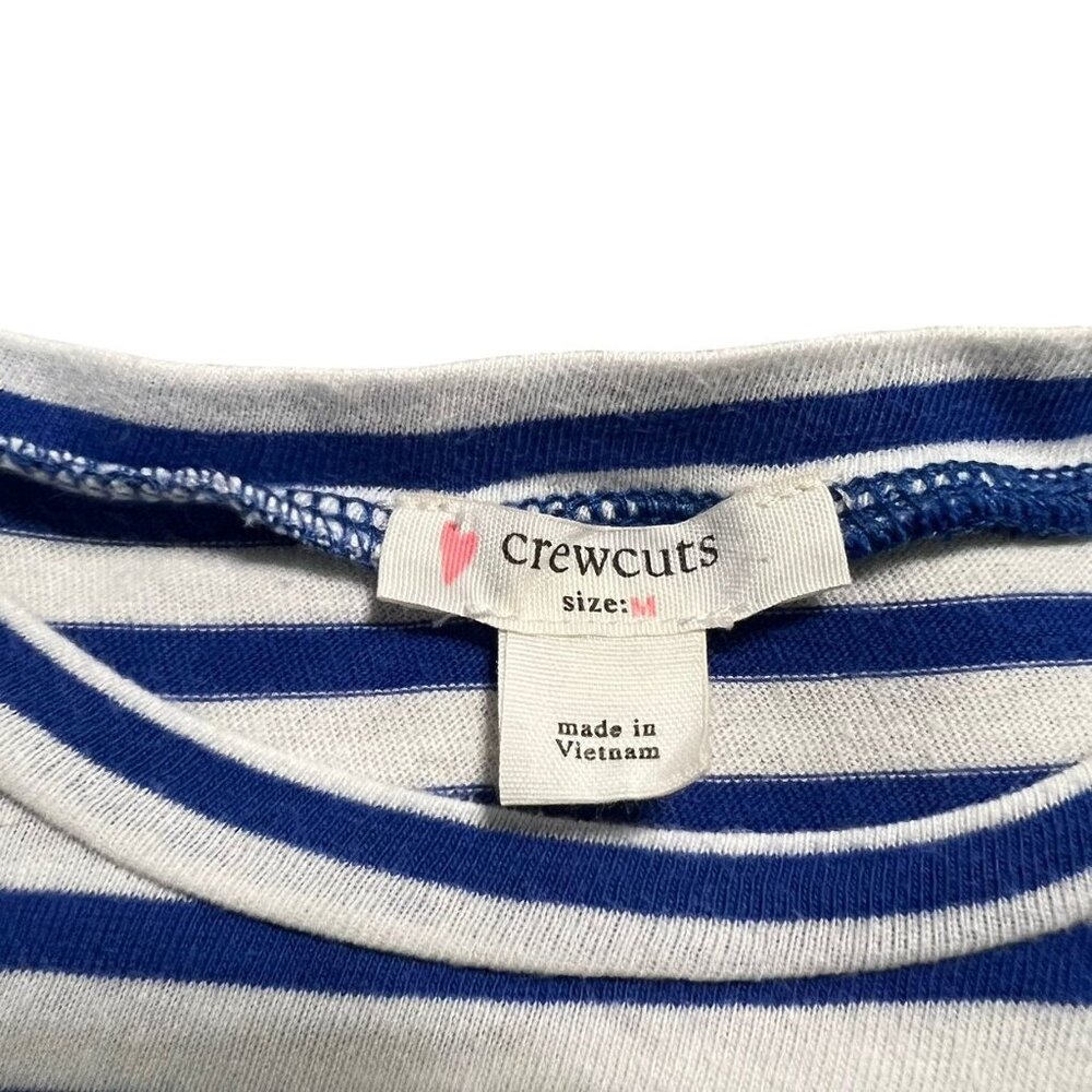 Crewcuts Sz M Blue Striped Flutter Sleeve Top - Picture 5 of 5
